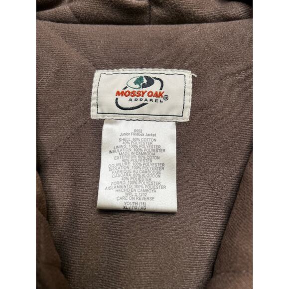 Vintage Moss Oak Apparel Men's Insulated Jacket Hooded BreakUp Size Youth XL Y2K - Picture 2 of 13